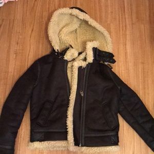 topshop brown aviator jacket